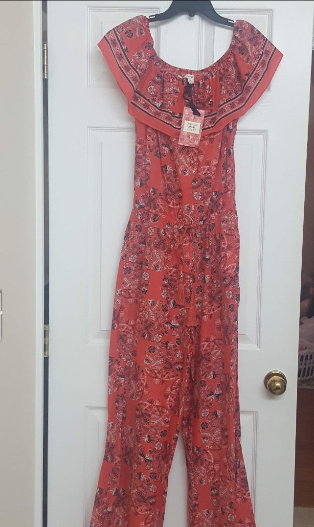 REDUCED!! #104 NWT CHELSEA & VIOLET Medium Boho Fun One Piece Off Shoulder Romper