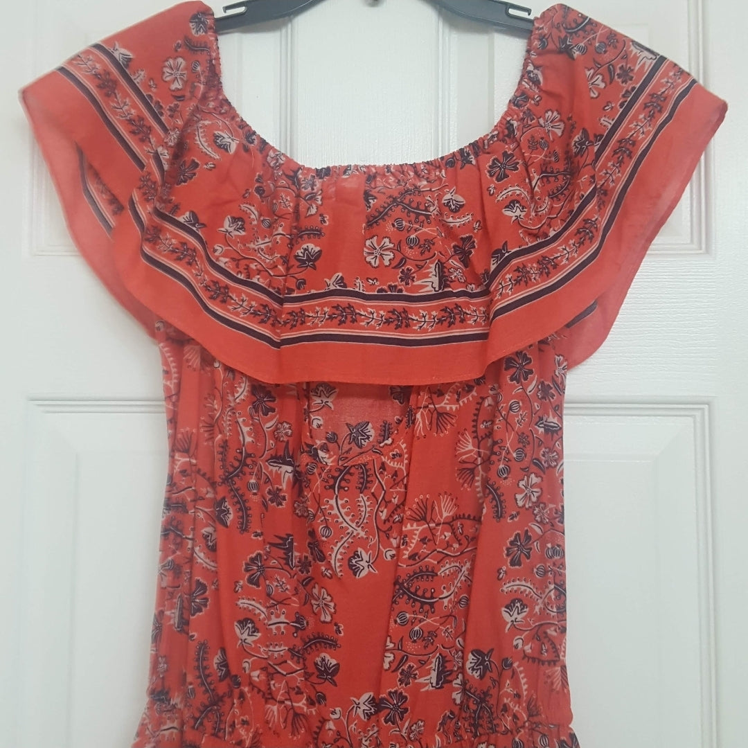 REDUCED!! #104 NWT CHELSEA & VIOLET Medium Boho Fun One Piece Off Shoulder Romper