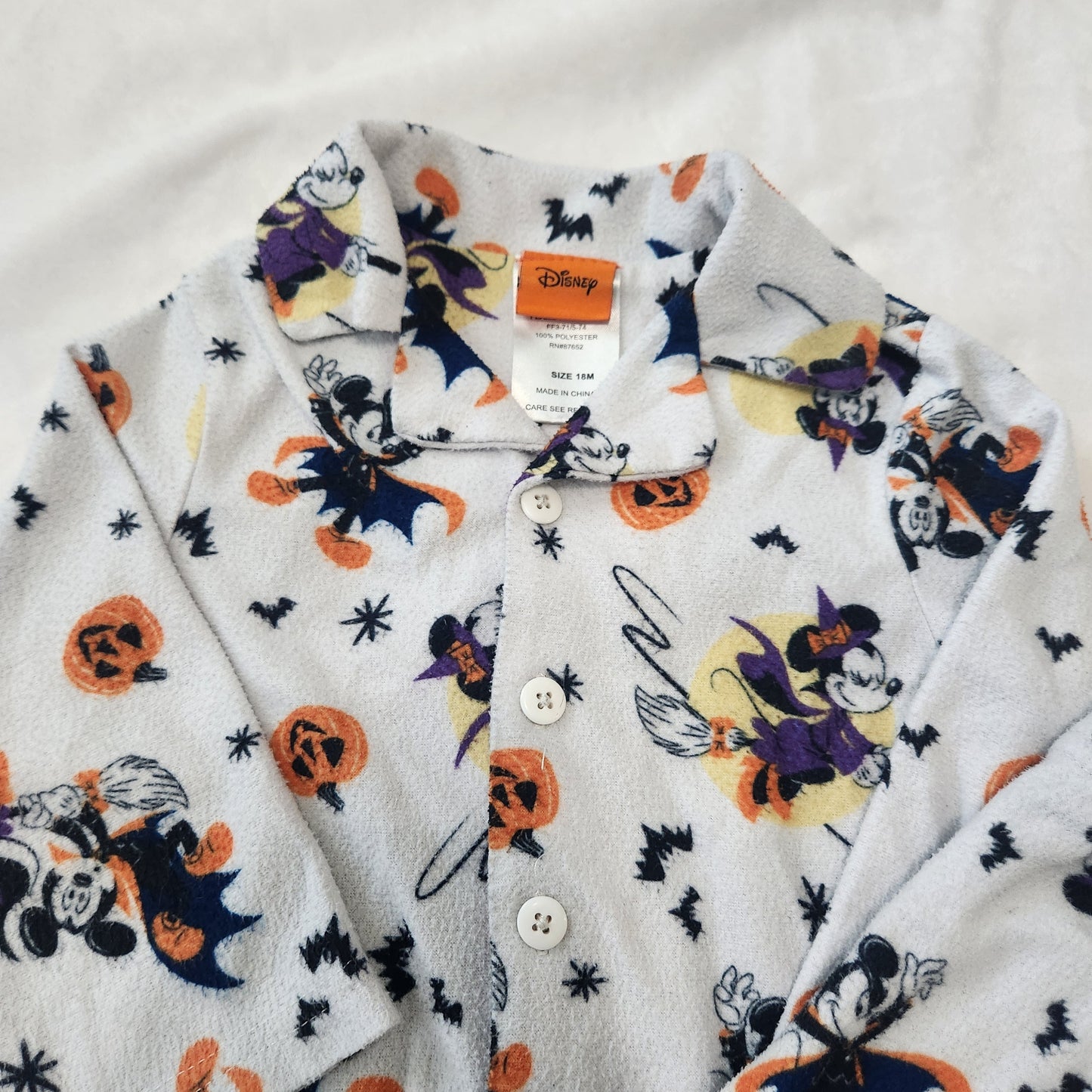 REDUCED #142 Disney 18 Mth Mickey & Minnie Mouse Halloween PJ Set