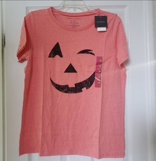 #142 NWT Grayson Threads Pumpkin Shirt XXL Womens Jack O Latern Fall Halloween Tee