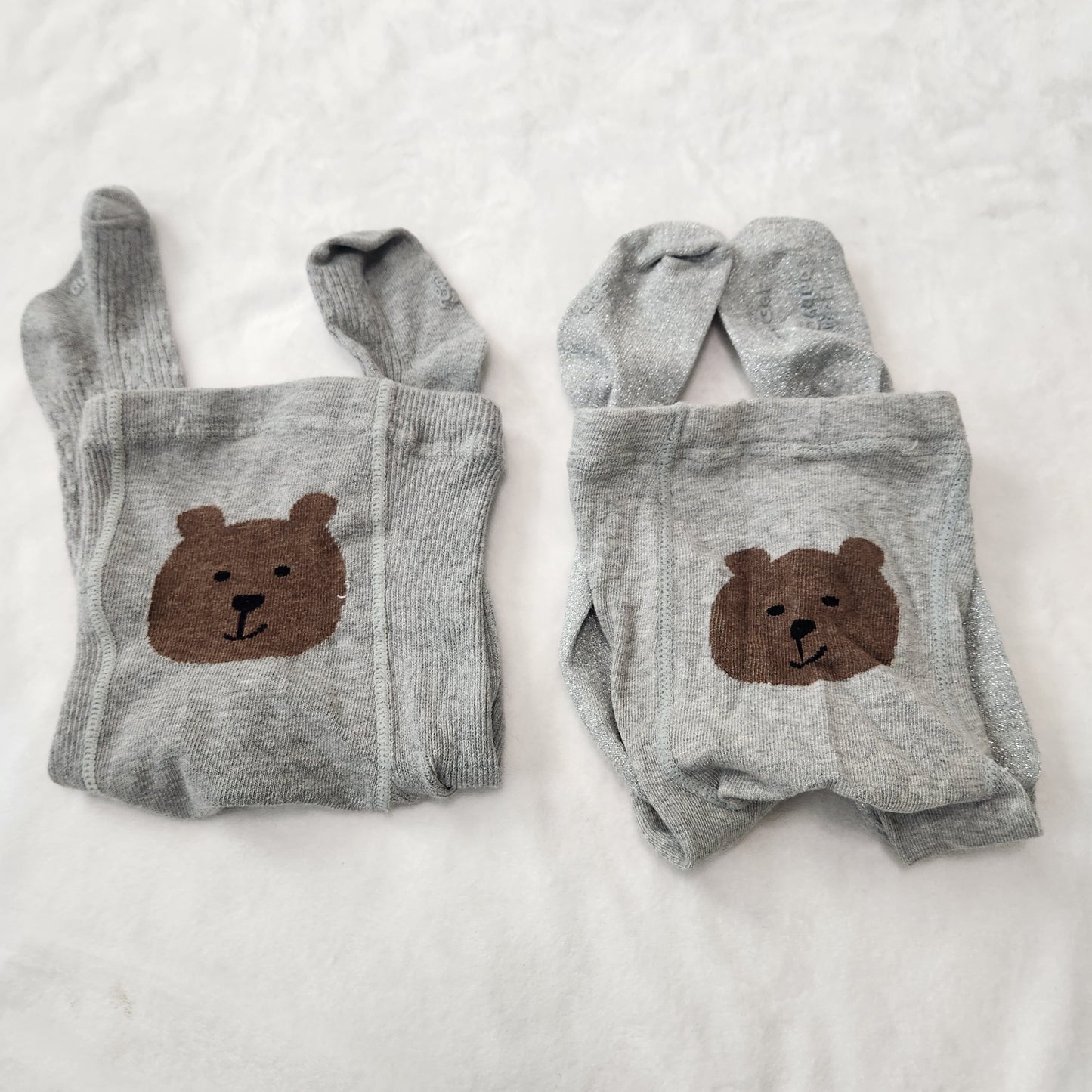 #142 Baby Gap 12-24 Mths Gray Leggings Tights Bundle Of 2
