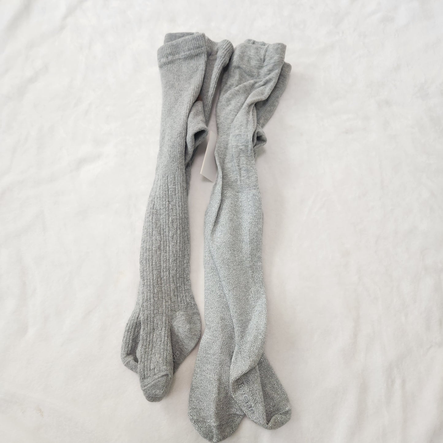 #142 Baby Gap 12-24 Mths Gray Leggings Tights Bundle Of 2