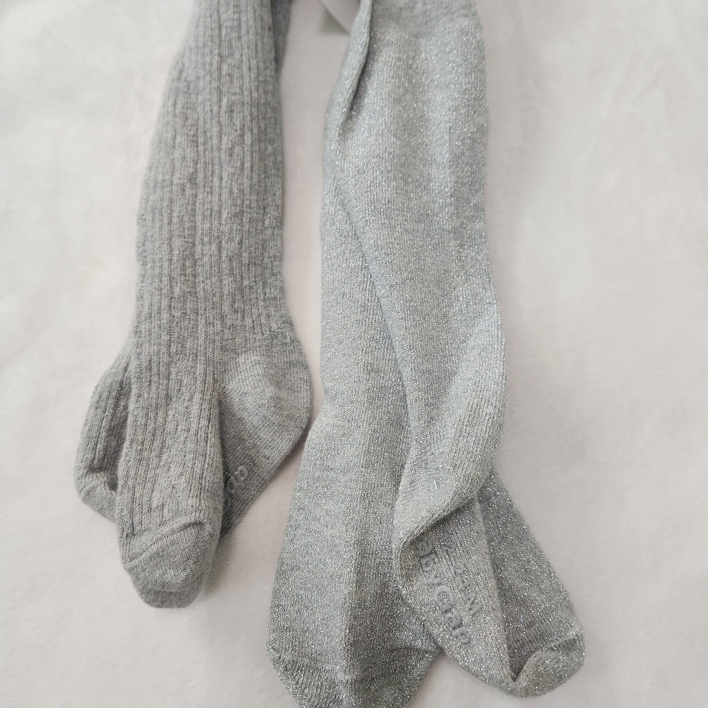 #142 Baby Gap 12-24 Mths Gray Leggings Tights Bundle Of 2