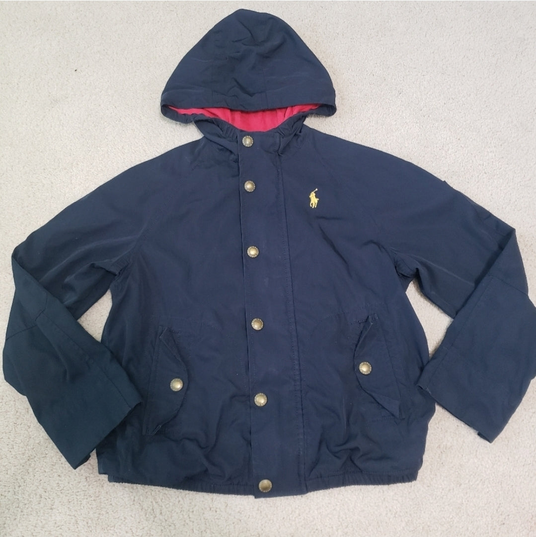 #142 Ralph Lauren Polo Sz 7 Navy Treeline Anorak Jacket