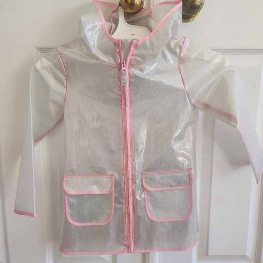 REDUCED #142 Cat & Jack 5T Hooded Iridescent Rain Coat