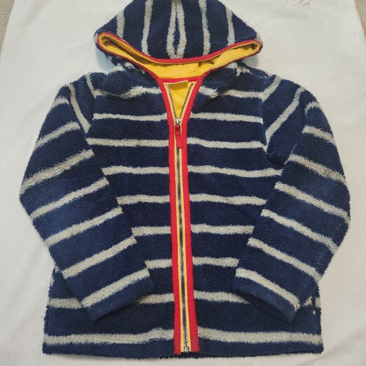 REDUCED #142 Hanna Andersson Sz 140 / 10 Fleece Striped Hooded Sweatshirt Jacket