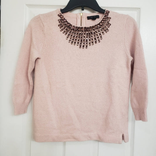 REDUCED #142 J. Crew Women's XS Jeweled-Starburst Dusty Quartz Sweater