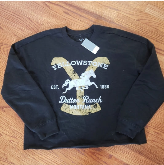 #142 NWT Yellowstone Dutton Ranch Women's Med Cropped Sweatshirt