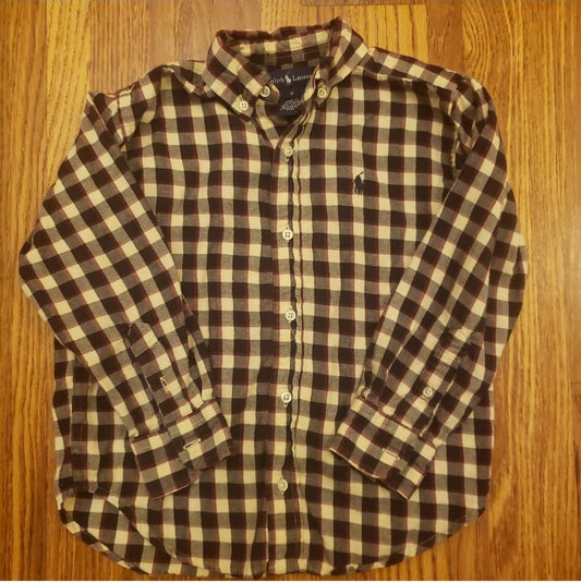 #142 Ralph Lauren Polo 5T Checkered Button Down Shirt