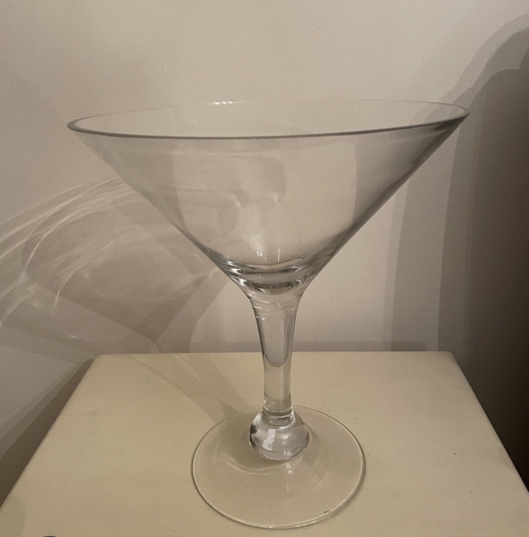 #142 Large Giant Martini Cocktail Glass 10” Centerpiece Clear Decor
