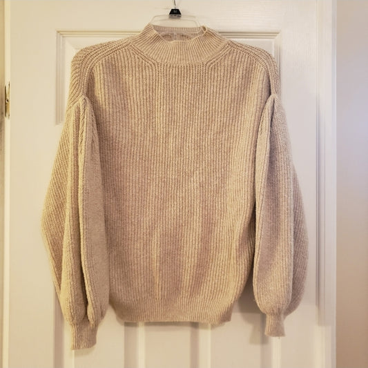 #142 Leith Sz XS Balloon Sleeve Mock Turtleneck Sweater