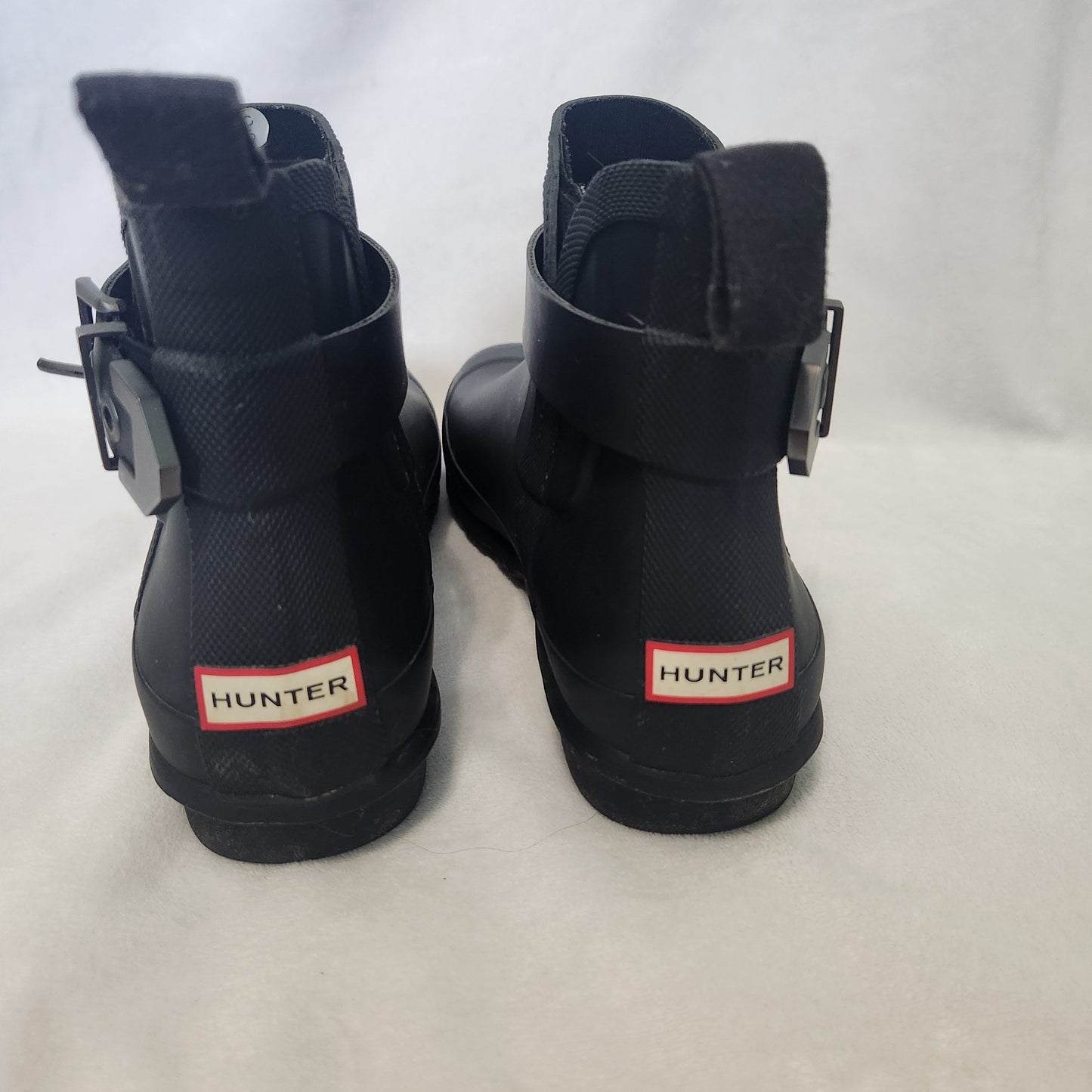 REDUCED! #142 Hunter Womens Sz 7 Original Mercury Chelsea Ankle Boots Black Rubber