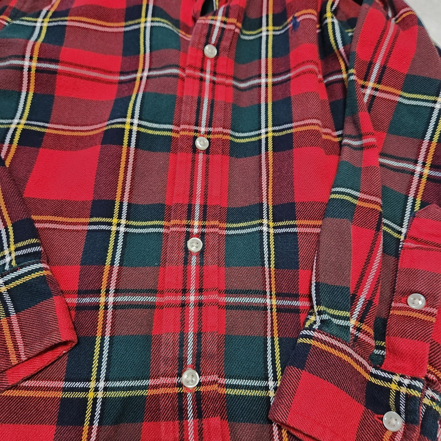 #142 Ralph Lauren Polo Sz 7 Plaid Flannel Button Down Shirt