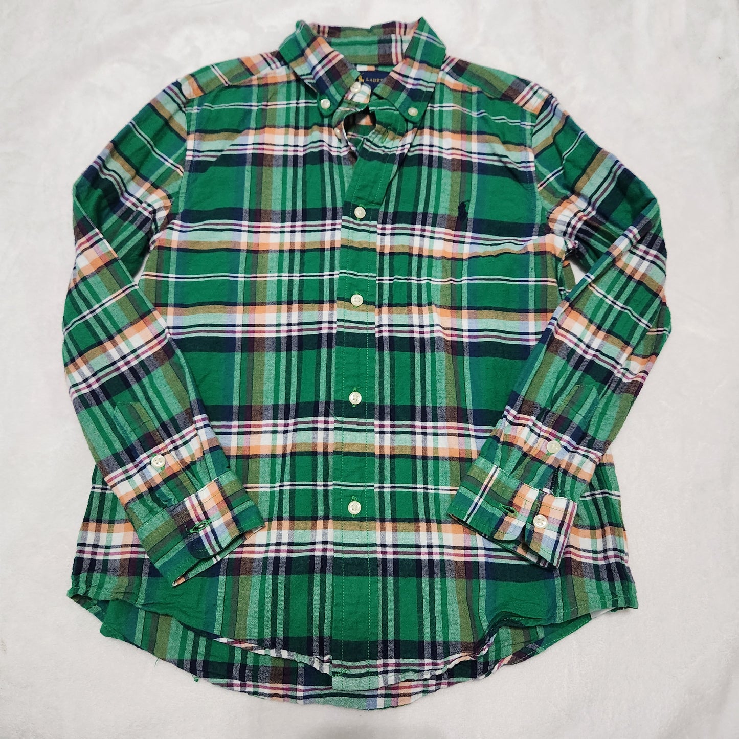 #142 Ralph Lauren Polo Sz 7 Plaid Button Down Shirt