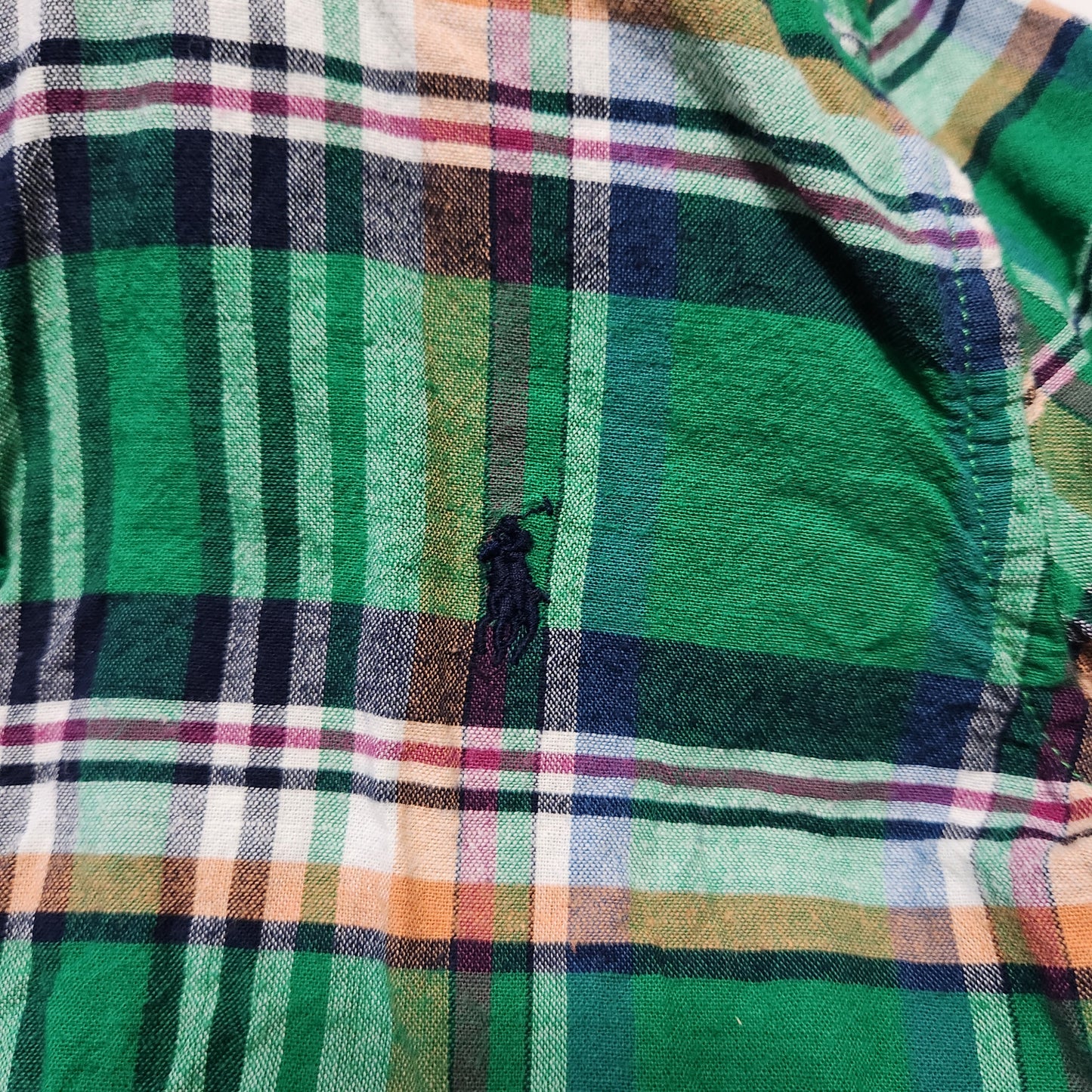 #142 Ralph Lauren Polo Sz 7 Plaid Button Down Shirt