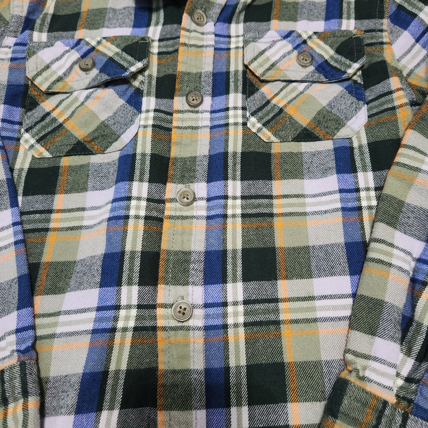 #142 Tea Collection Sz 7 Plaid Flannel Button Down Shirt
