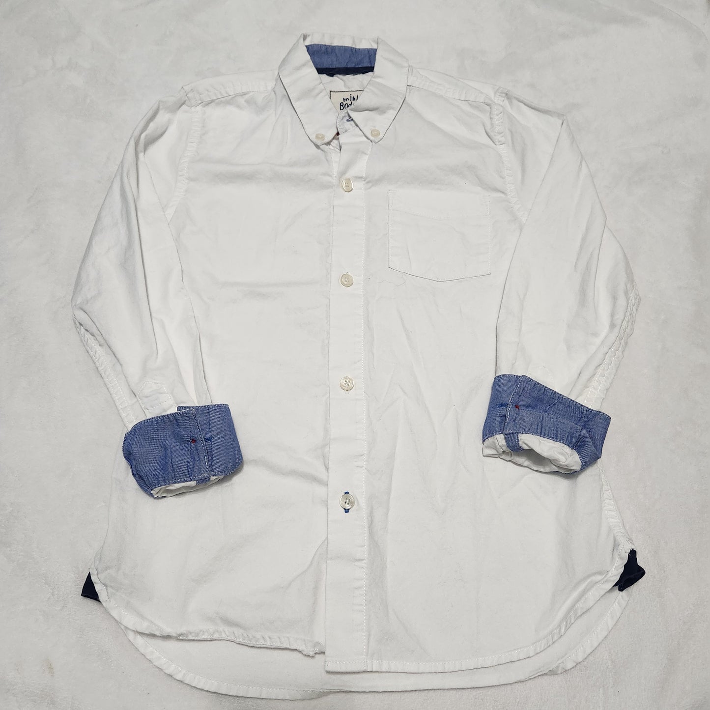 #142 Mini Boden Sz 7-8 Long Sleeve Button Down Shirt