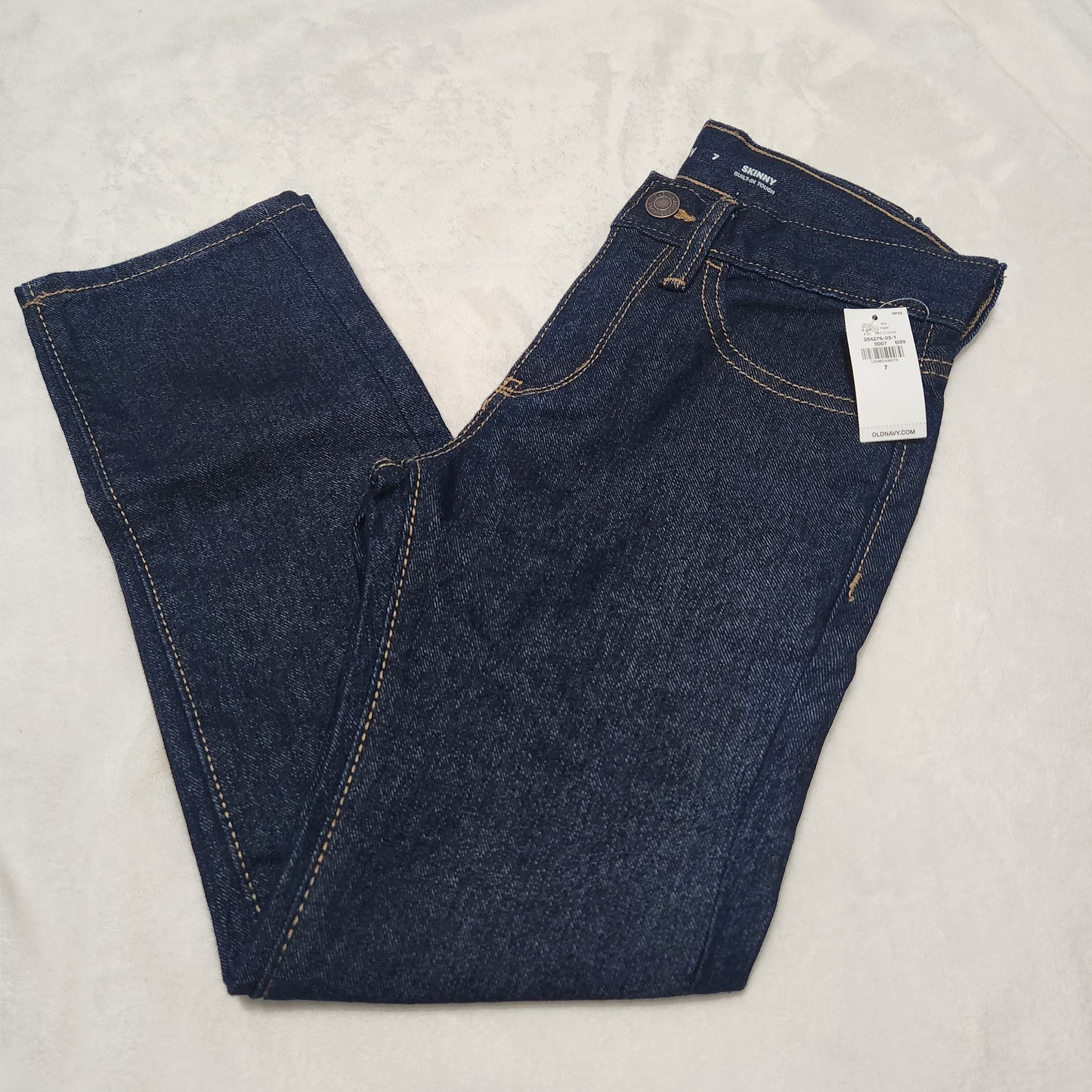 #142 NWT Old Navy Sz 7 Dark Denim Skinny Built- In Tough Jeans