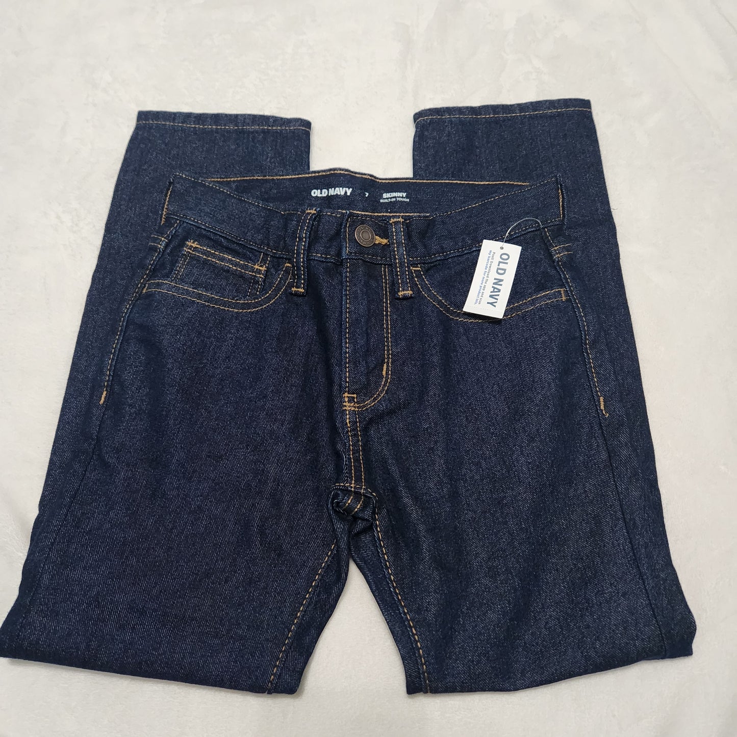 #142 NWT Old Navy Sz 7 Dark Denim Skinny Built- In Tough Jeans