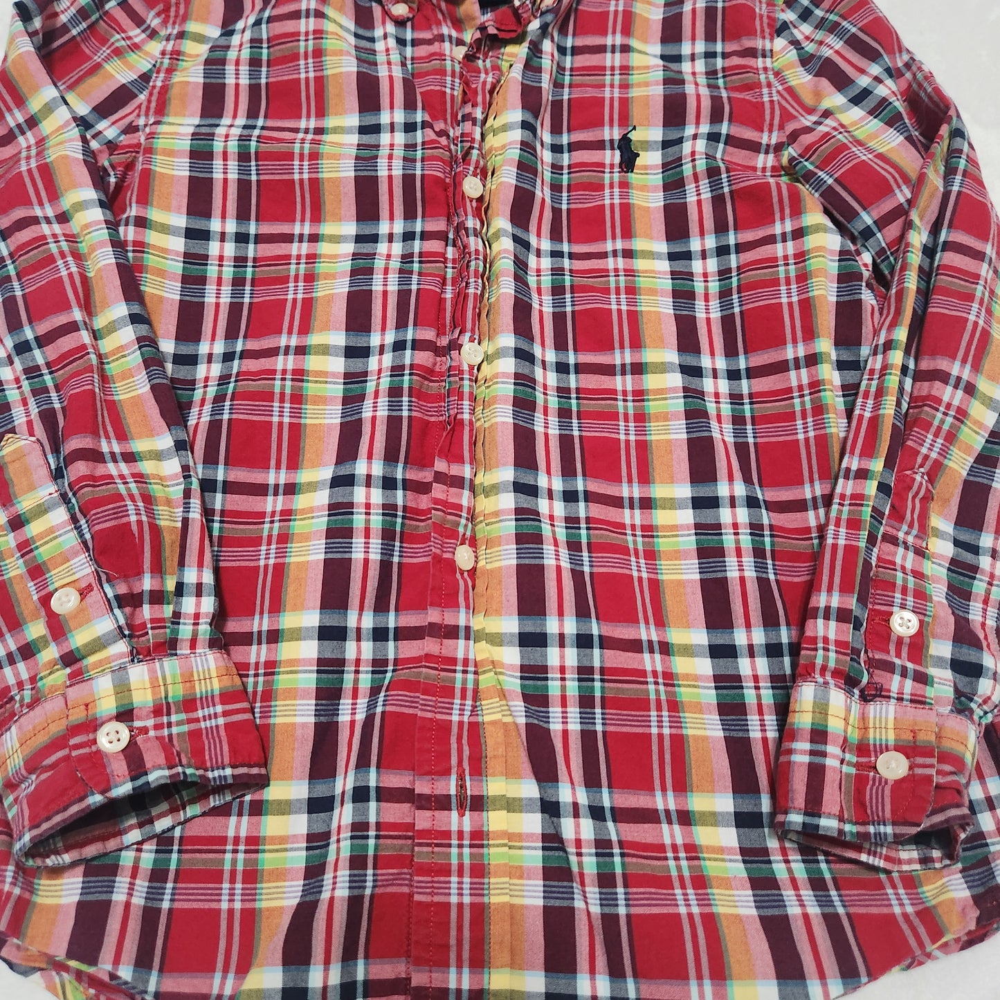 #142 Ralph Lauren Polo Sz 7 Plaid Button Down Shirt