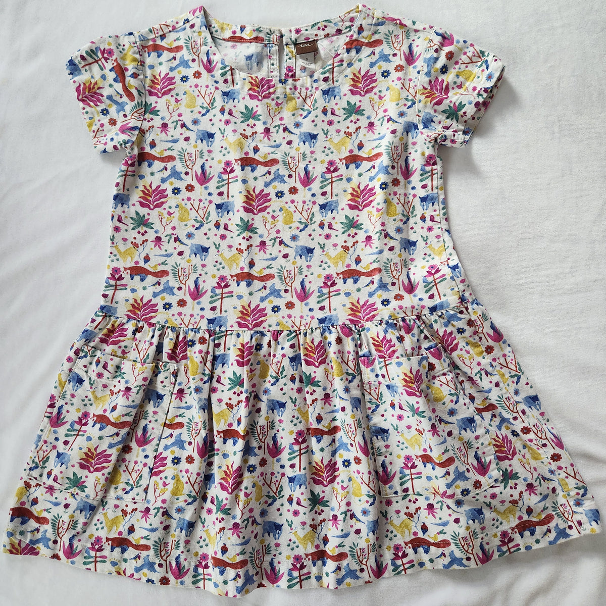 #167 Tea Collection 5T Woodland Animal Print Dress