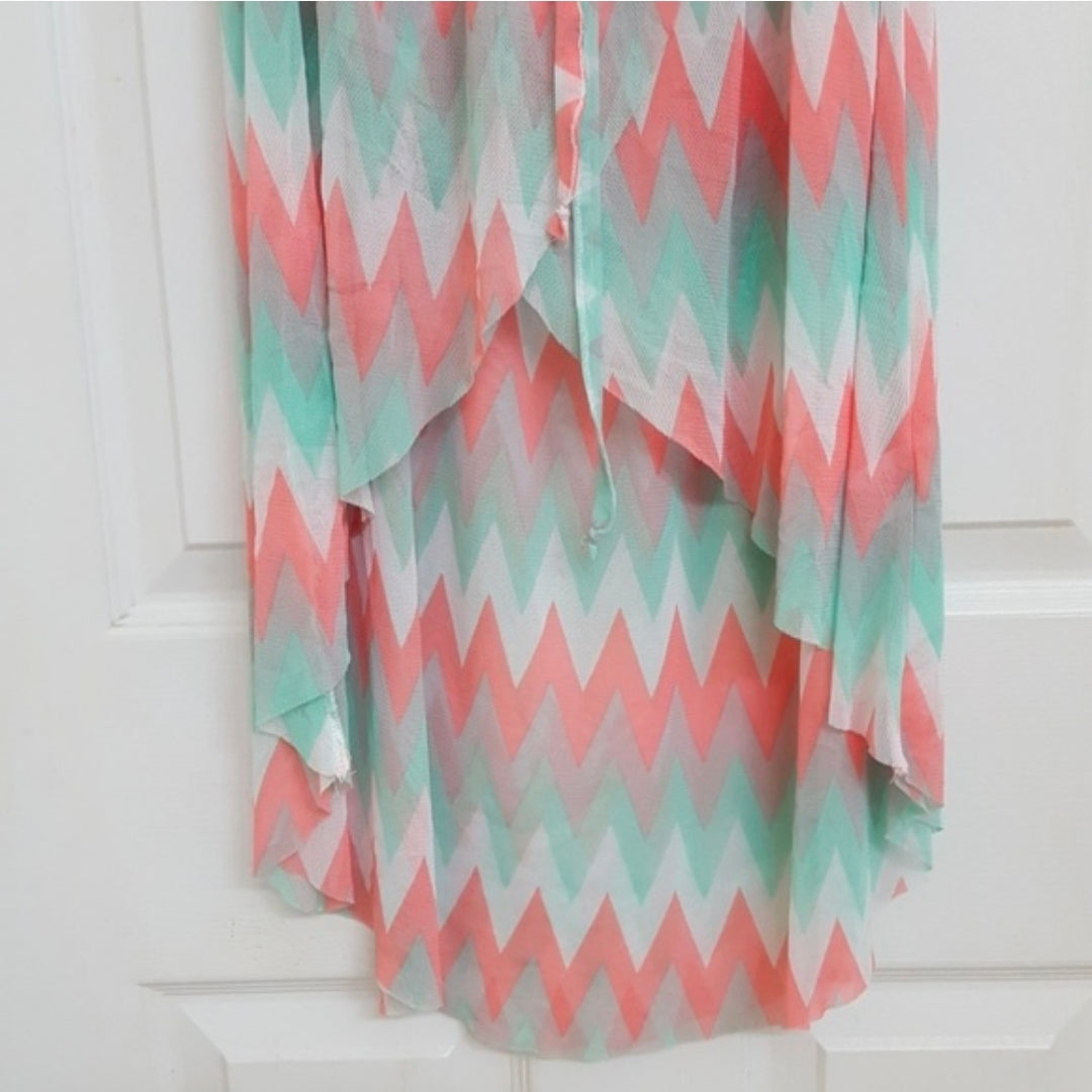 REDUCED!! #104 Cynthia Rowley Small Chevron Hi-Lo Strapless Dress