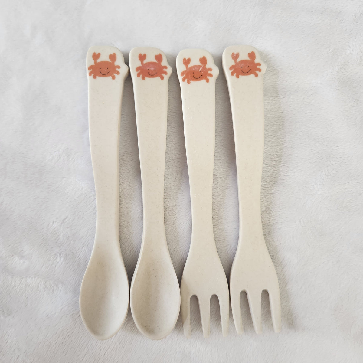 #167 Tiny Footprint Carlos the Crab Utensil Set, Reusable Biodegradable Bamboo