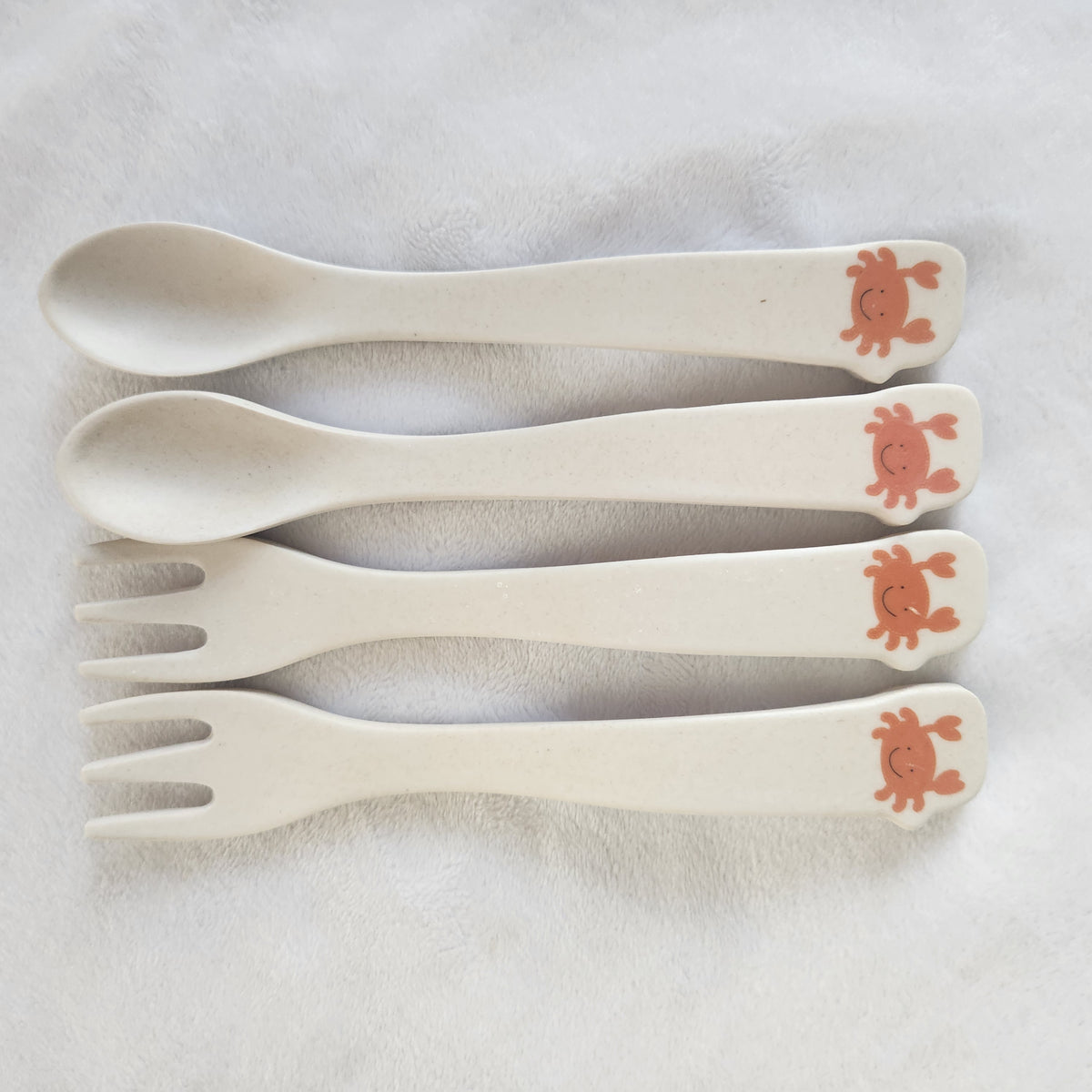 #167 Tiny Footprint Carlos the Crab Utensil Set, Reusable Biodegradable Bamboo