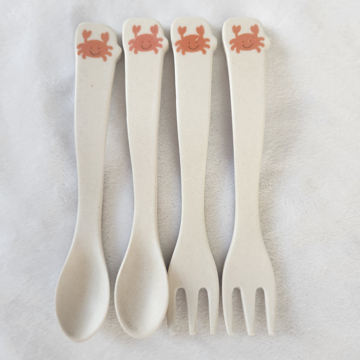 #167 Tiny Footprint Carlos the Crab Utensil Set, Reusable Biodegradable Bamboo