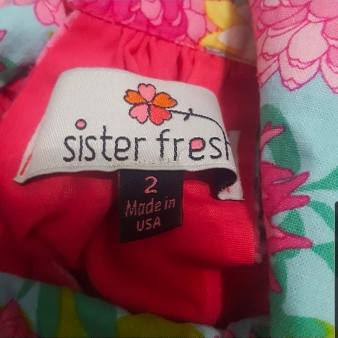 #104 Sister Fresh Sz 2 Boutique Floral Frock Dress