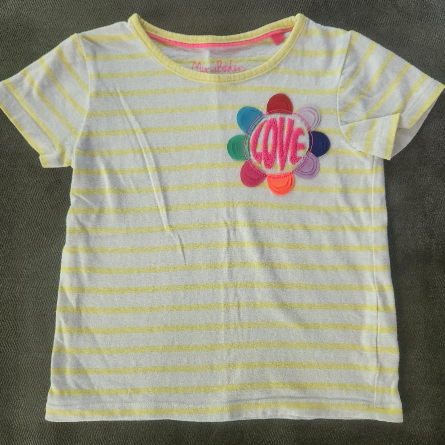 #104 Mini Boden Sz 4-5 Striped SS tee