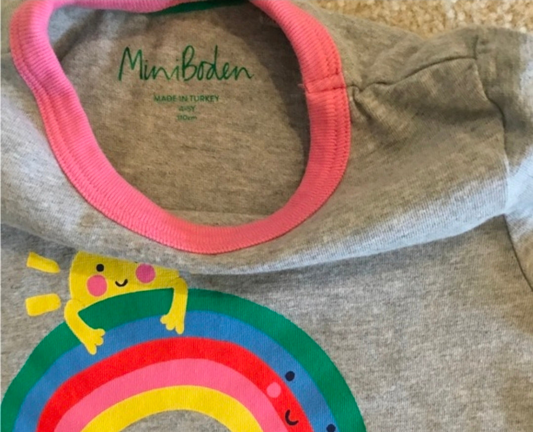 #104 Mini Boden Sz 4-5 Rainbow Tee