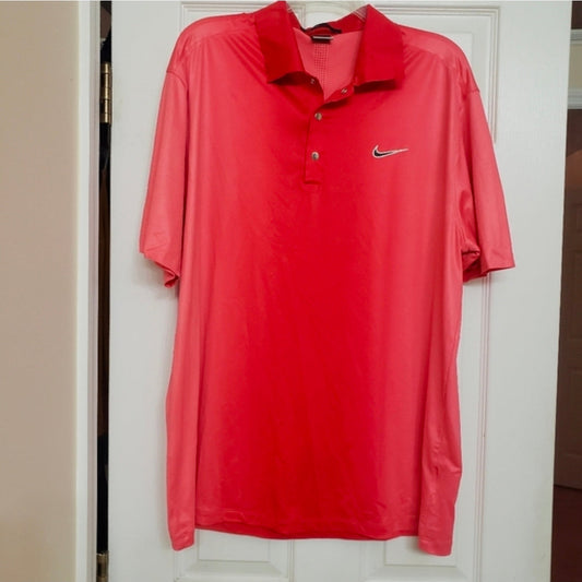 REDUCED!! #104 Nike Golf Tiger Woods Collection Large Dri-Fit Red Ombre Polo Shirt