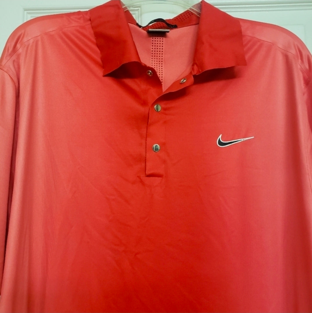 REDUCED!! #104 Nike Golf Tiger Woods Collection Large Dri-Fit Red Ombre Polo Shirt