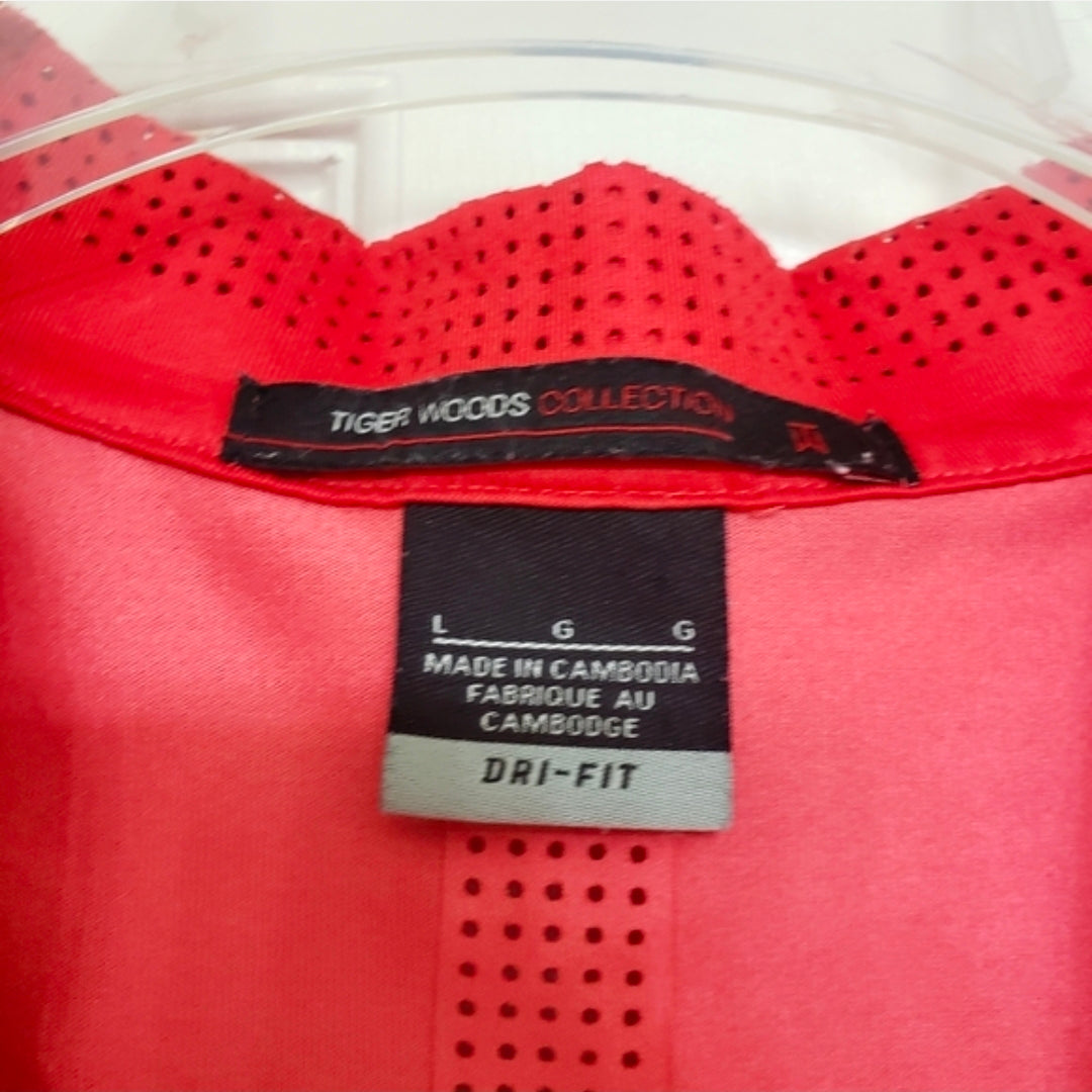 REDUCED!! #104 Nike Golf Tiger Woods Collection Large Dri-Fit Red Ombre Polo Shirt
