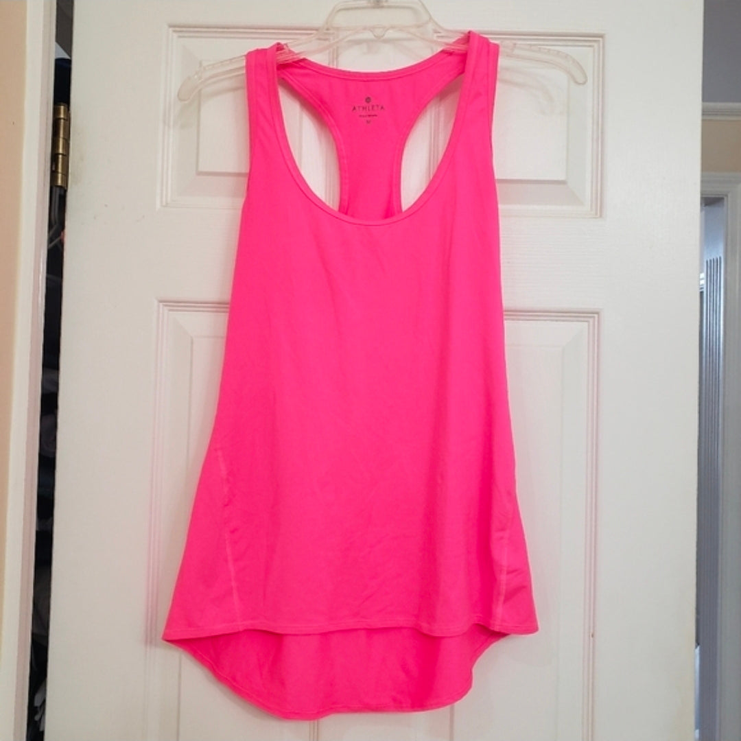 REDUCED!! #104 Athleta Medium Thin Racerback Hot Pink Tank Top