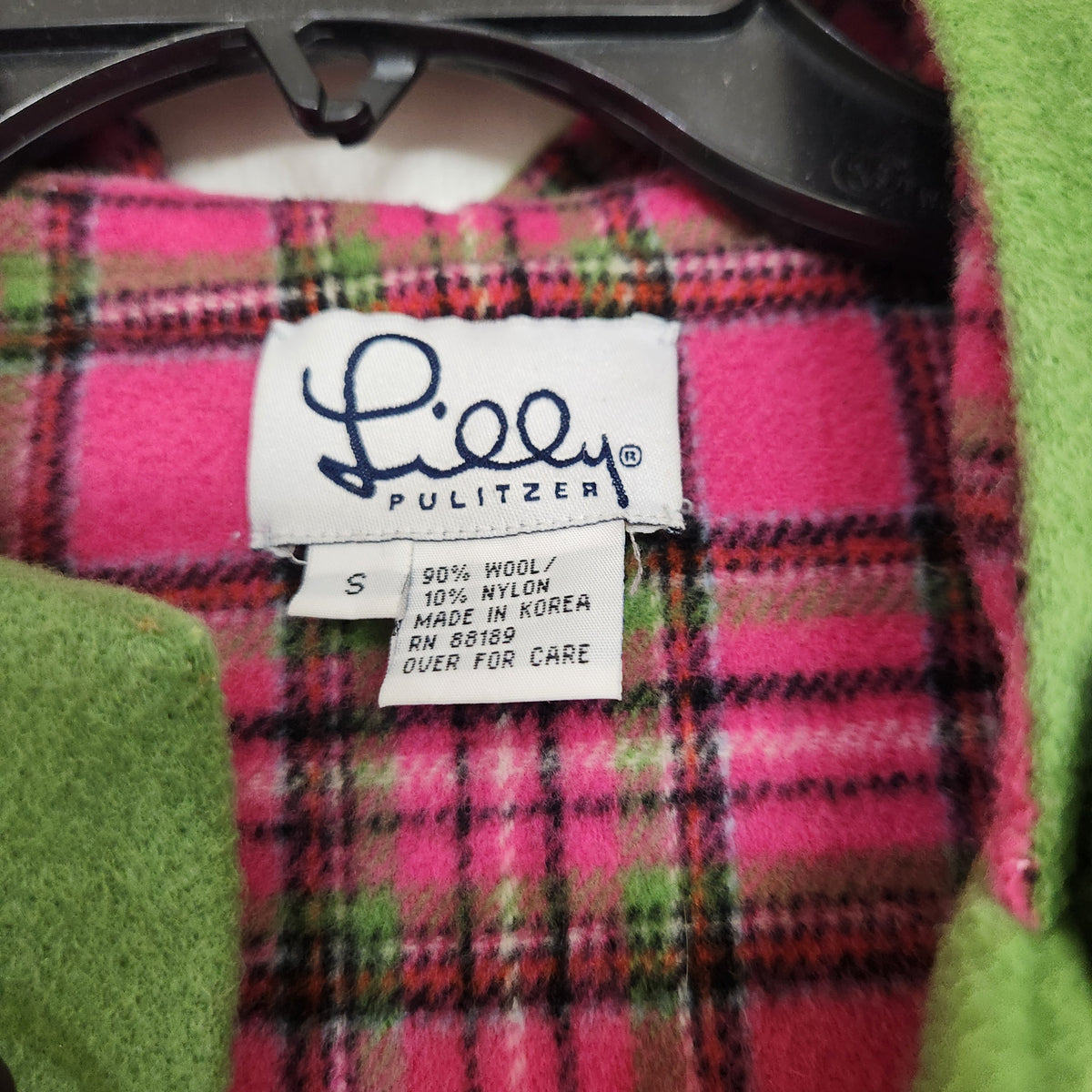 #167 Vintage Y2K Lilly Pulitzer Small Green Jacob Toggle Hooded Coat