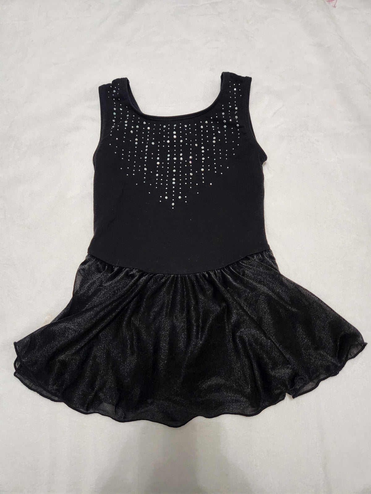 #167 More Than Magic Sz 6 Black Kids Sparkle Leotard Dress