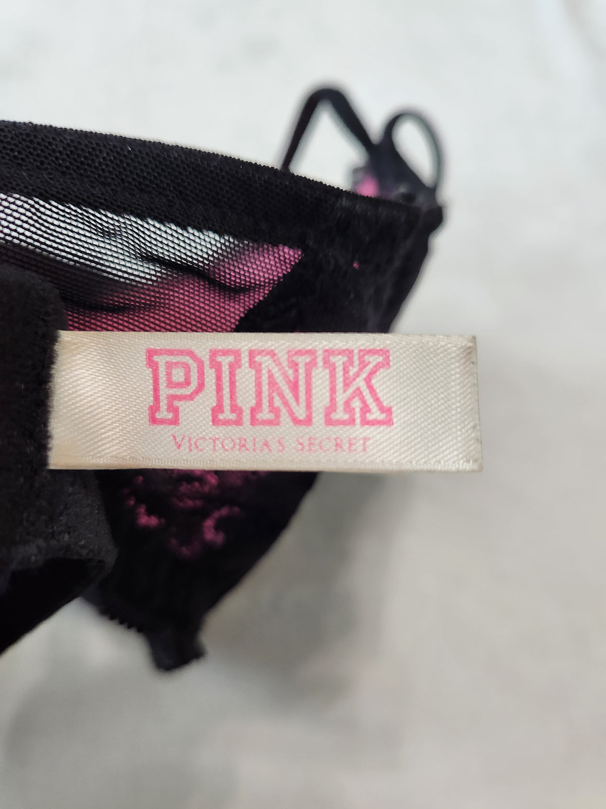 #167 PINK Victoria's Secret 34D Black Lace Date Push-Up Bra