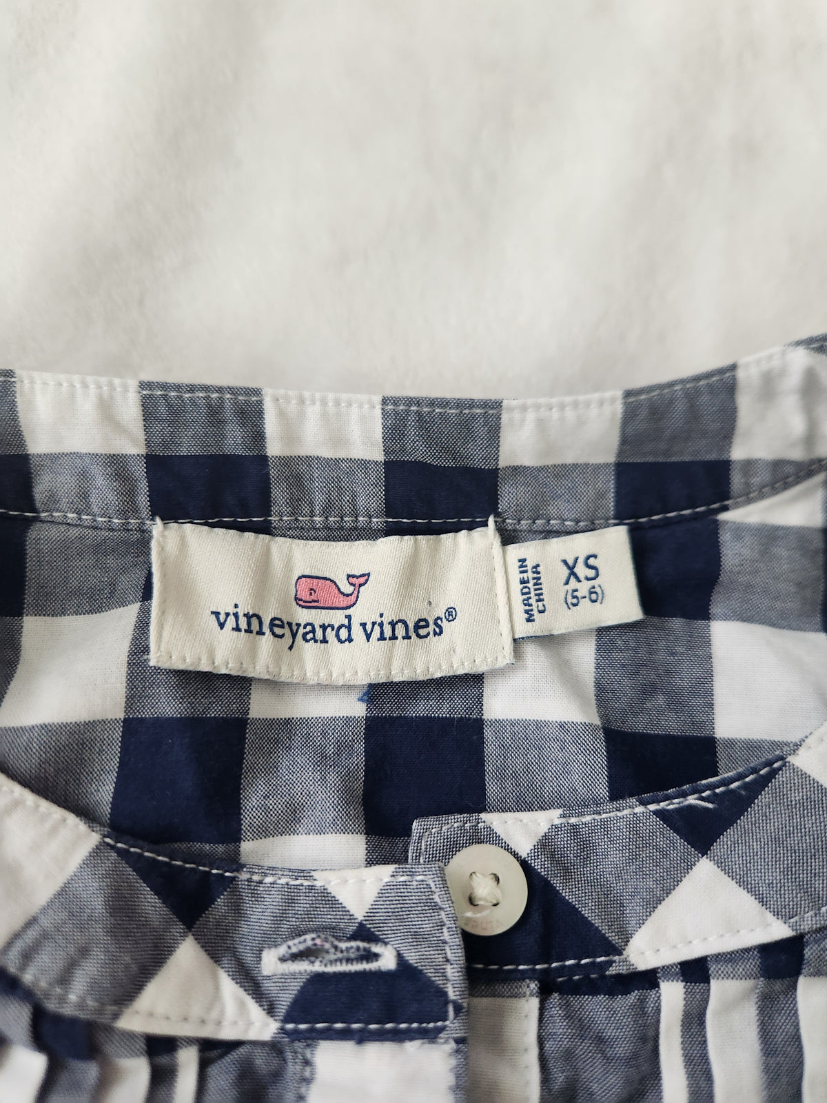 #167 Vineyard Vines 5-6 Lookout Gingham Popover Shirt