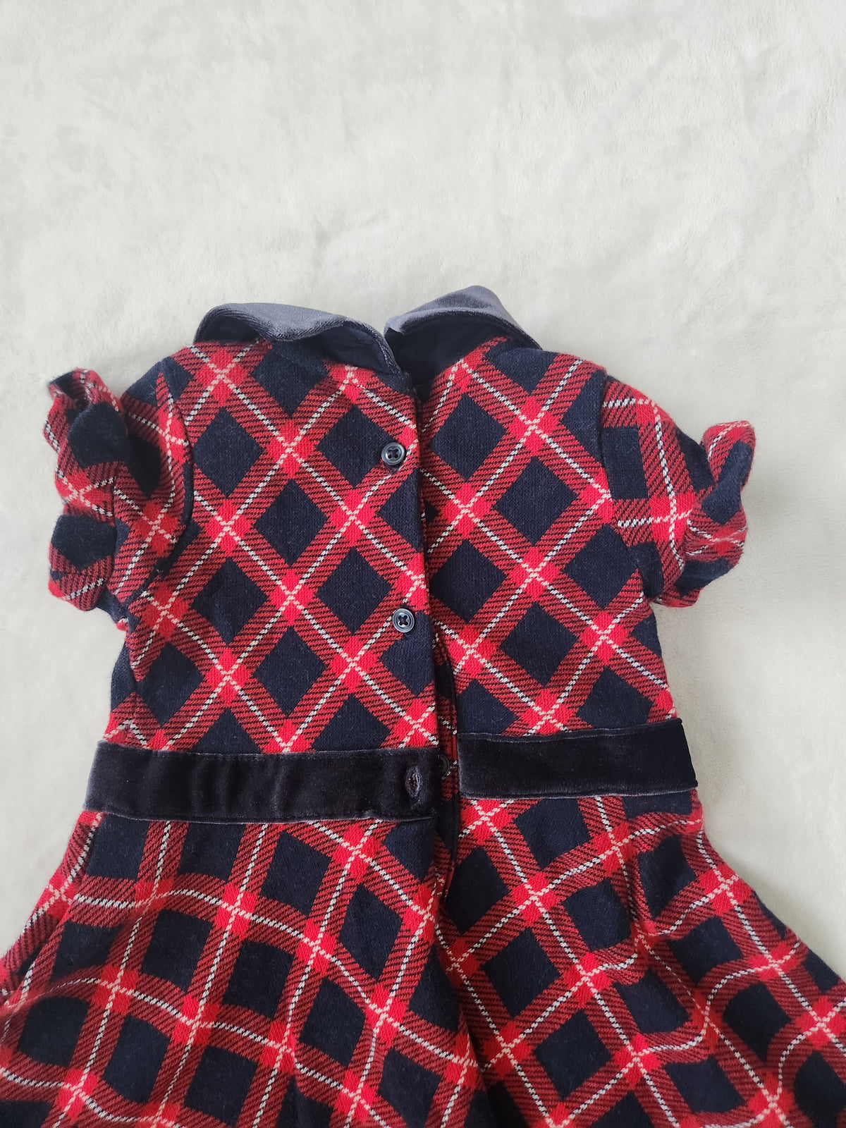 #167 Janie and Jack 18-24 Months Red Plaid Dress