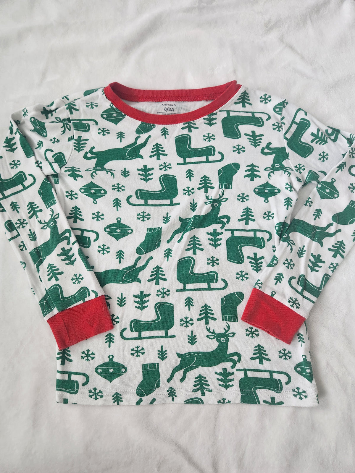 #167 Carter's Sz 8 Holiday Christmas Kids Pajama Set