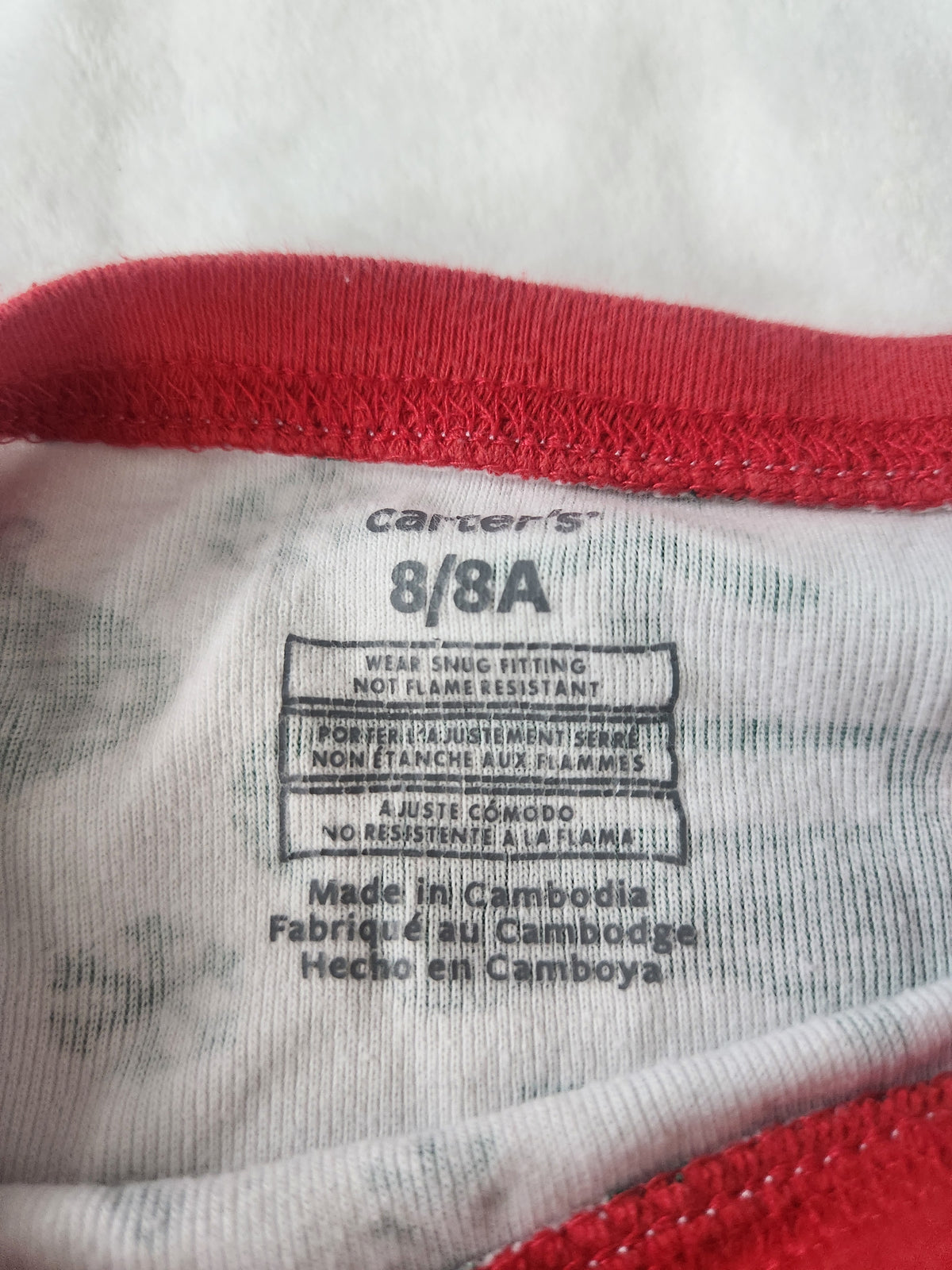 #167 Carter's Sz 8 Holiday Christmas Kids Pajama Set