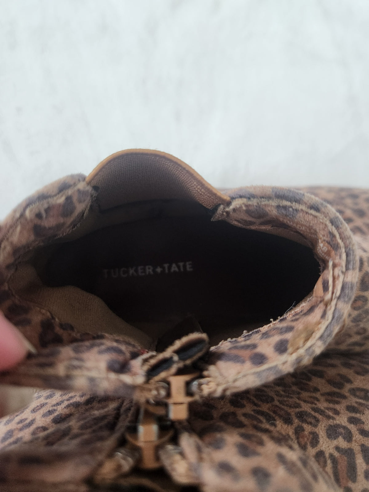 #167 Tucker + Tate Sz 12 Nova Chelsea Bootie Tan Leopard Print