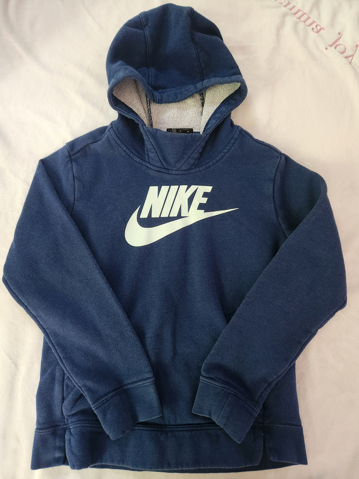 #167 Nike Medium Blue Swoosh Logo Hooded Sweatshirt