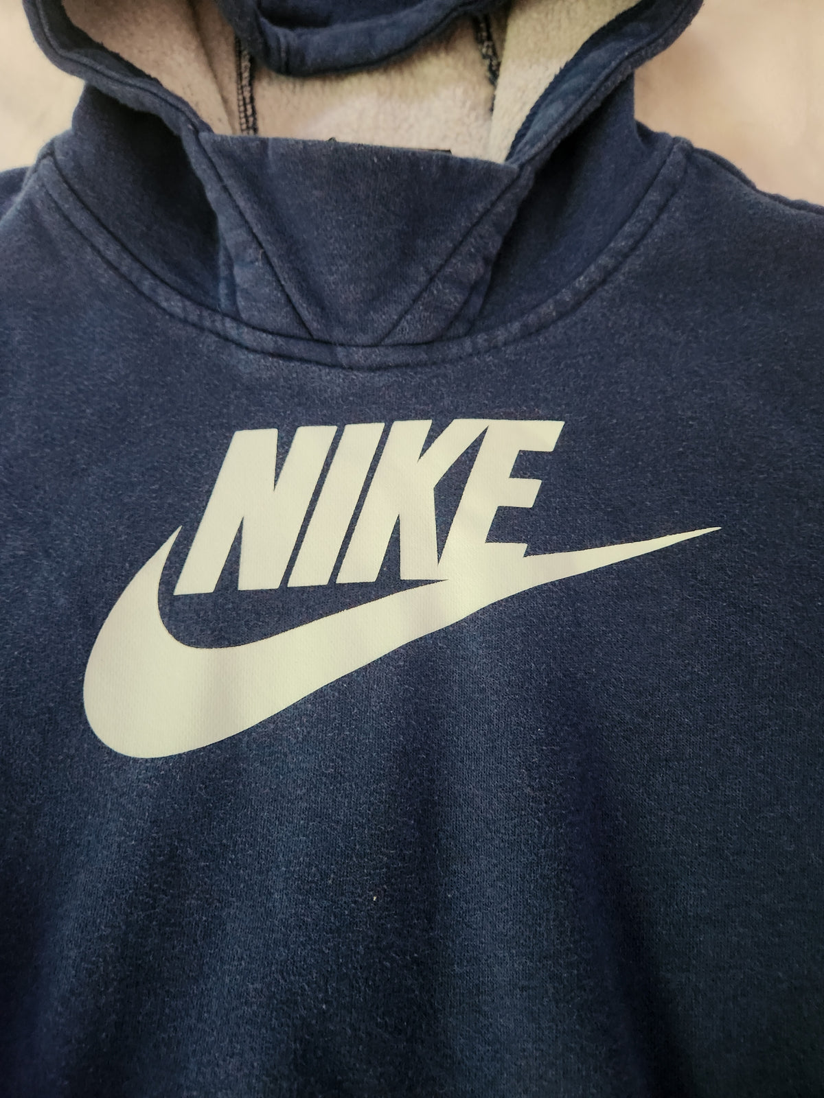 #167 Nike Medium Blue Swoosh Logo Hooded Sweatshirt