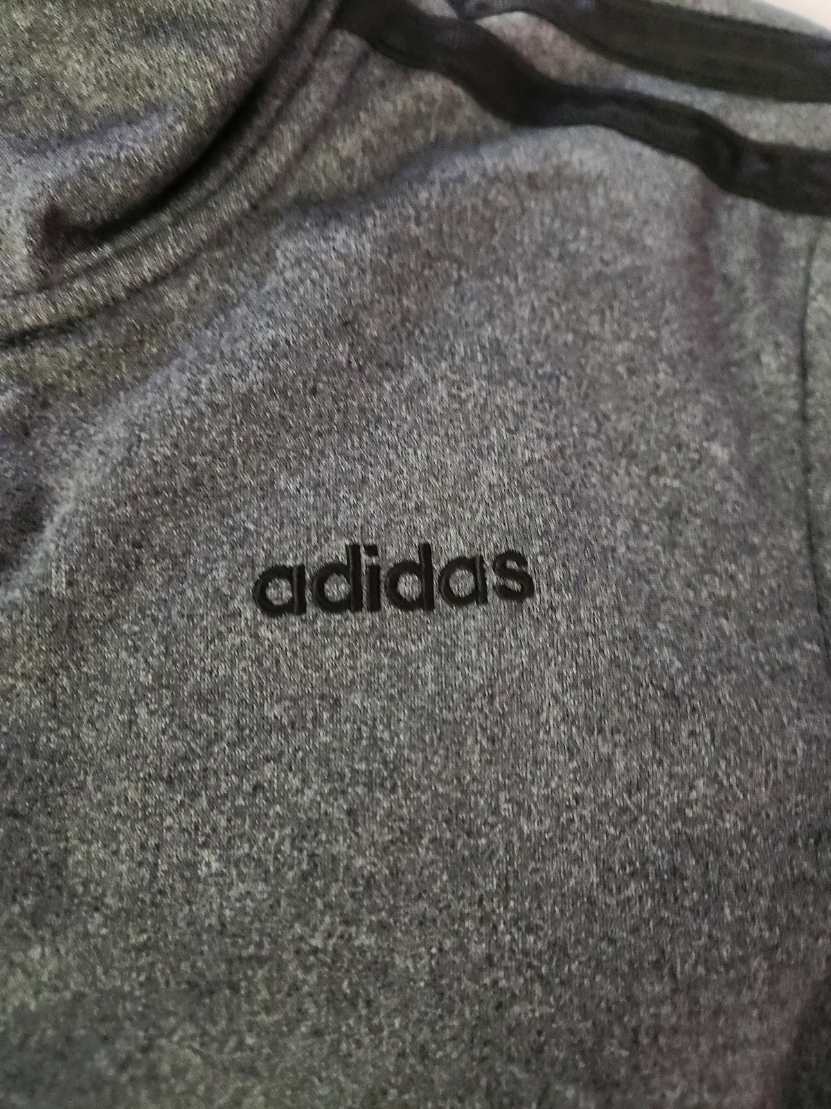 #167 Adidas Size 8 Boys Gray Lightweight Full-Zip Track Jacket