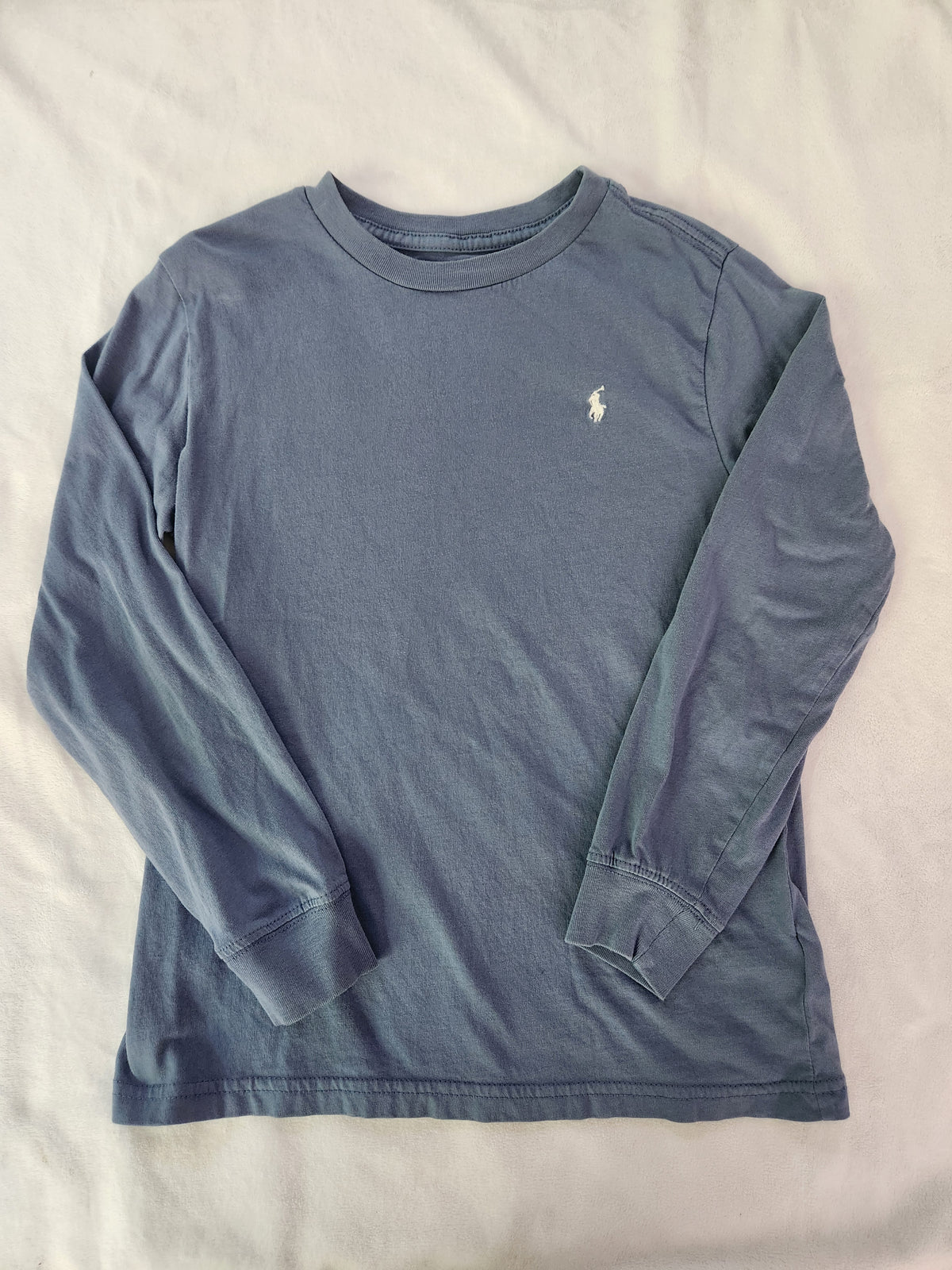 #167 Ralph Lauren Polo Size 7 Long-Sleeve Crew Tee in Slate Blue
