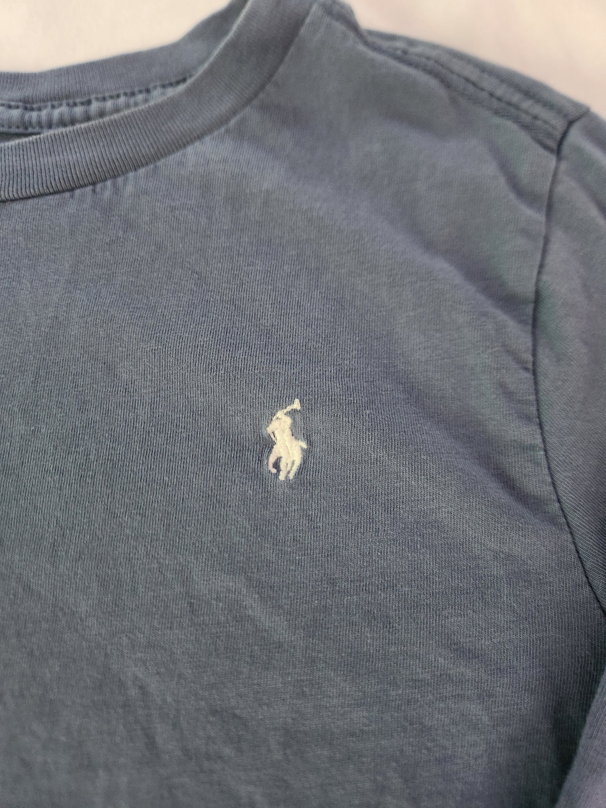 #167 Ralph Lauren Polo Size 7 Long-Sleeve Crew Tee in Slate Blue