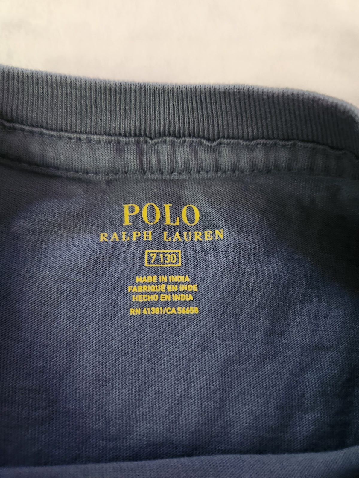 #167 Ralph Lauren Polo Size 7 Long-Sleeve Crew Tee in Slate Blue